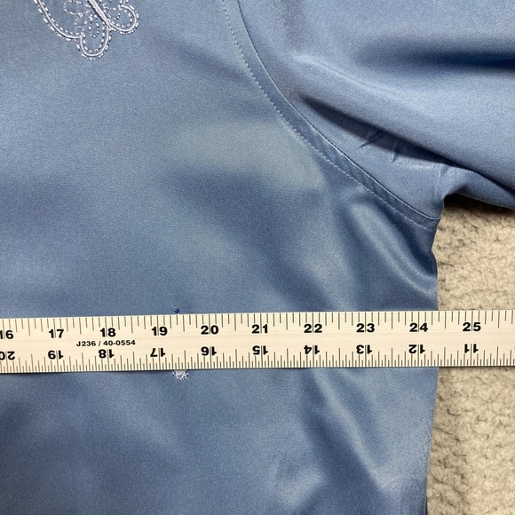 Alfred Dunner Jacket Women 18W Butterfly Embroidered Blue Button Up Grandma - Picture 5 of 10